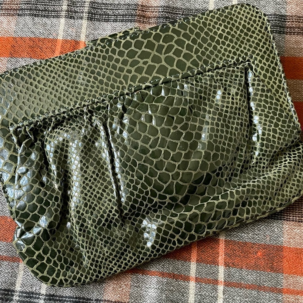 Leather Snakeskin Clutch Purse - Picture 2 of 6